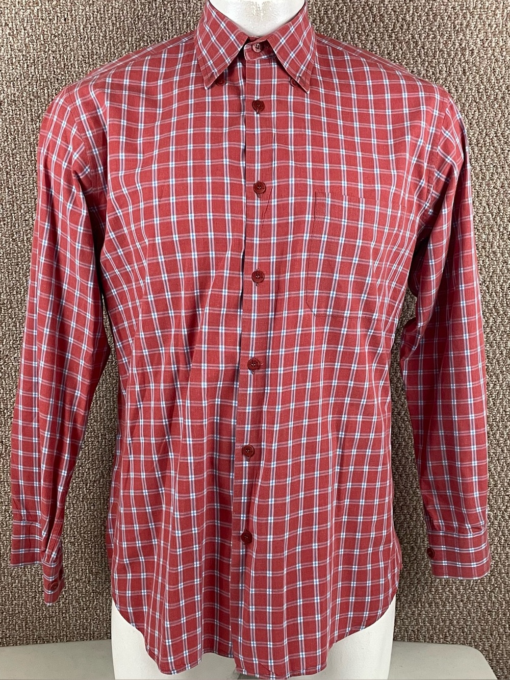 Ermenegildo Zegna Shirt Mens Large Plaid Button Down Made in Italy Cotton 171